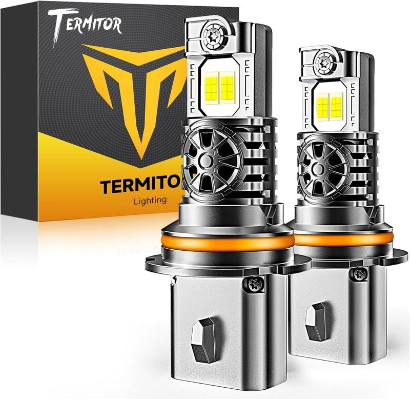 Termitor Upgraded 9007/HB5 Light Bulbs, 70,000LM 12X Super Bright, 1:1 Mini Size 6500K Cool White IP68 Waterproof Automotive Replacement 9007 Fog Lights, 3-Minute Plug and Play Installation, Pack of 2 - Image 1